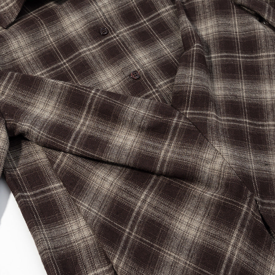 Women's Checked Cotton Shirt with Wrap Draping and Oversized Silhouette Mune Fashion