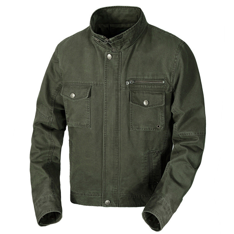 Men's lightweight cotton utility blouson with stand-up collar and breast pockets Mune Fashion