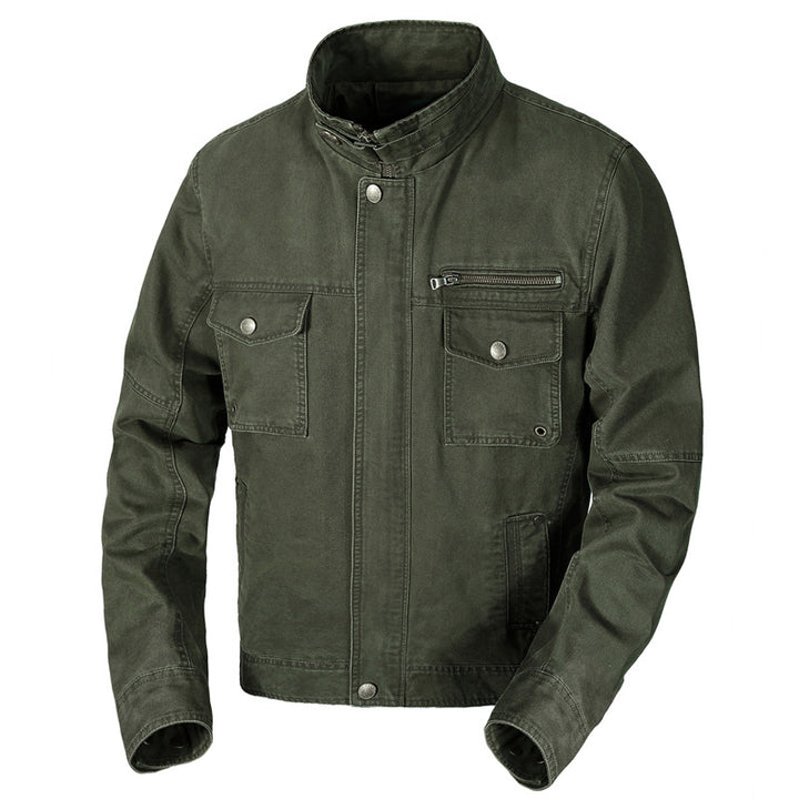 Men's lightweight cotton utility blouson with stand-up collar and breast pockets Mune Fashion