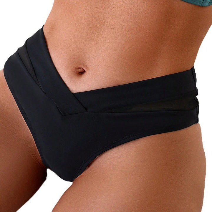Women's High-Cut Bikini Bottom with Decorative Lace Insert Mune Fashion