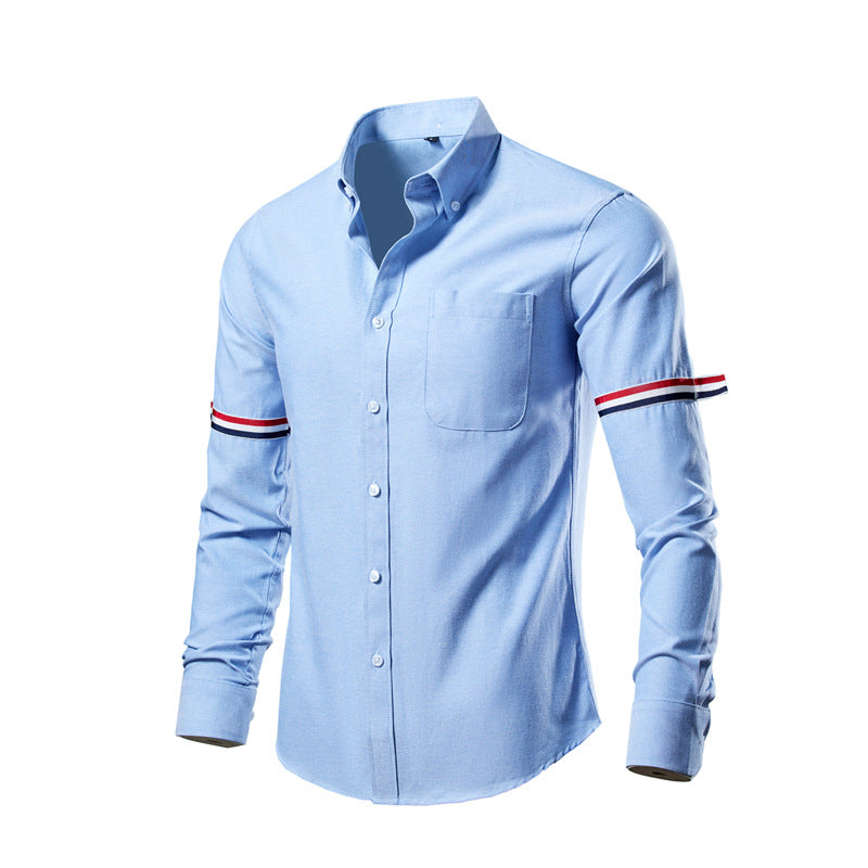 Men's tailored Oxford business shirt with button-down collar, chest pocket, and distinctive cuff detail Mune Fashion