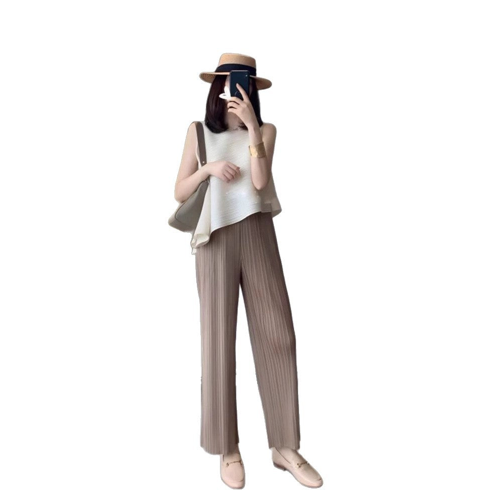 Women's Elegant Pleated Pants Drune