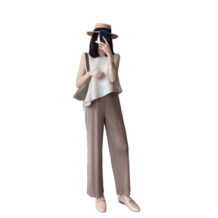 Women's Elegant Pleated Pants Drune