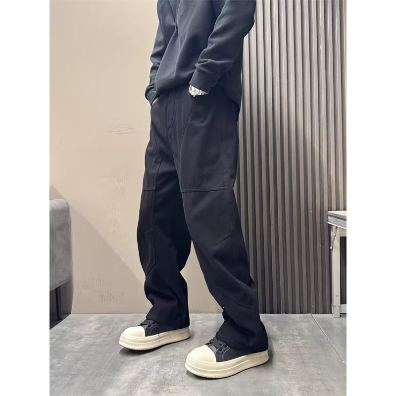 Men's Wide Cargo Pants in Baggy Style with Knee Reinforcement and Patch Pockets Mune Fashion