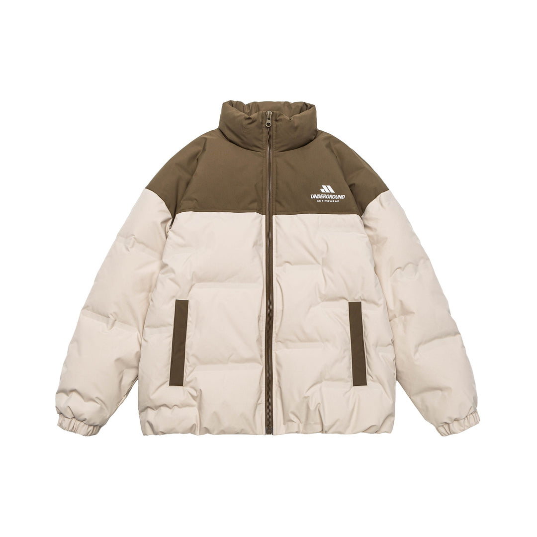 Unisex Padded Comfort Puffer Jacket with High Stand Collar and Brand Logo Mune Fashion