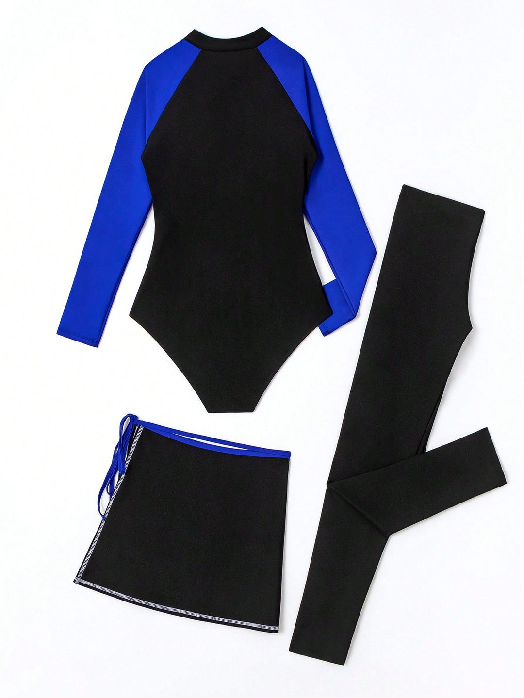 Ladies sporty UV protection swimsuit with long sleeves and skirt Mune Fashion