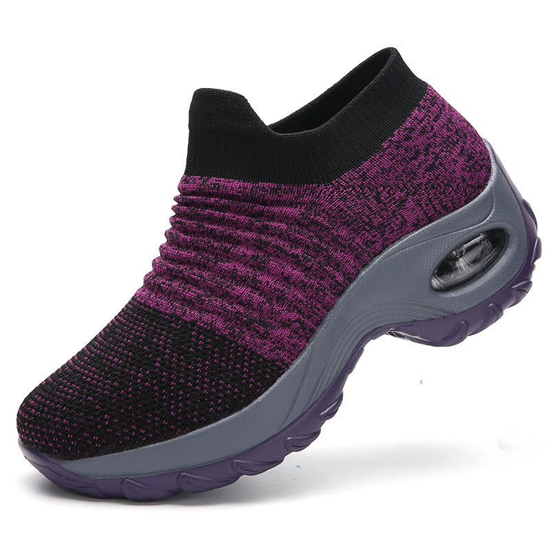 Women’s knitted sock sneaker with visible air chamber and cushioned platform sole Mune Fashion