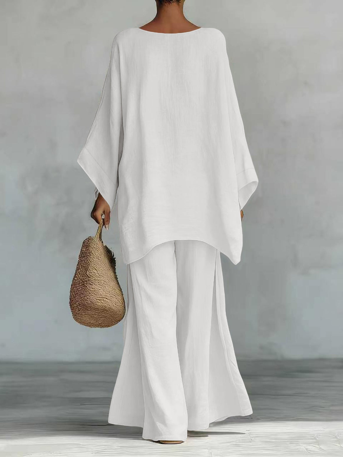 Women Casual Oversized Kaftan Top with Wide Palazzo Pants Mune Fashion