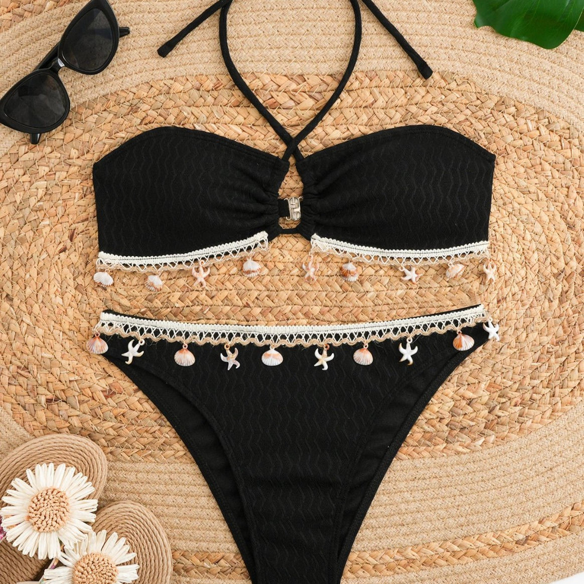 Women's bikini set with elegant waistband and detailed shell decorations Mune Fashion