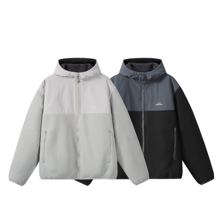 Unisex fleece hoodie jacket with teddy lining, full zip, and side zip pockets Mune Fashion