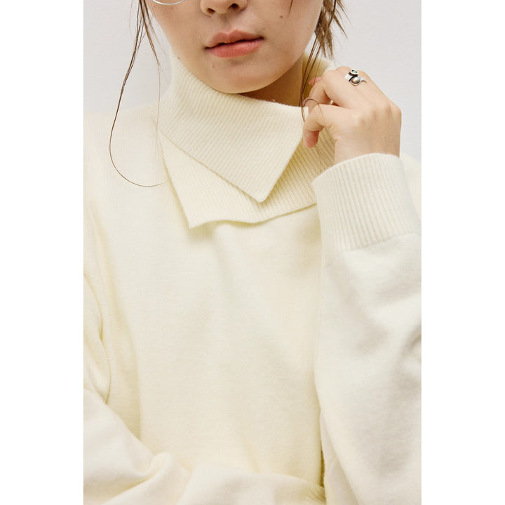 Women's Fashionable Chunky Knit Sweater with High Collar Mune Fashion