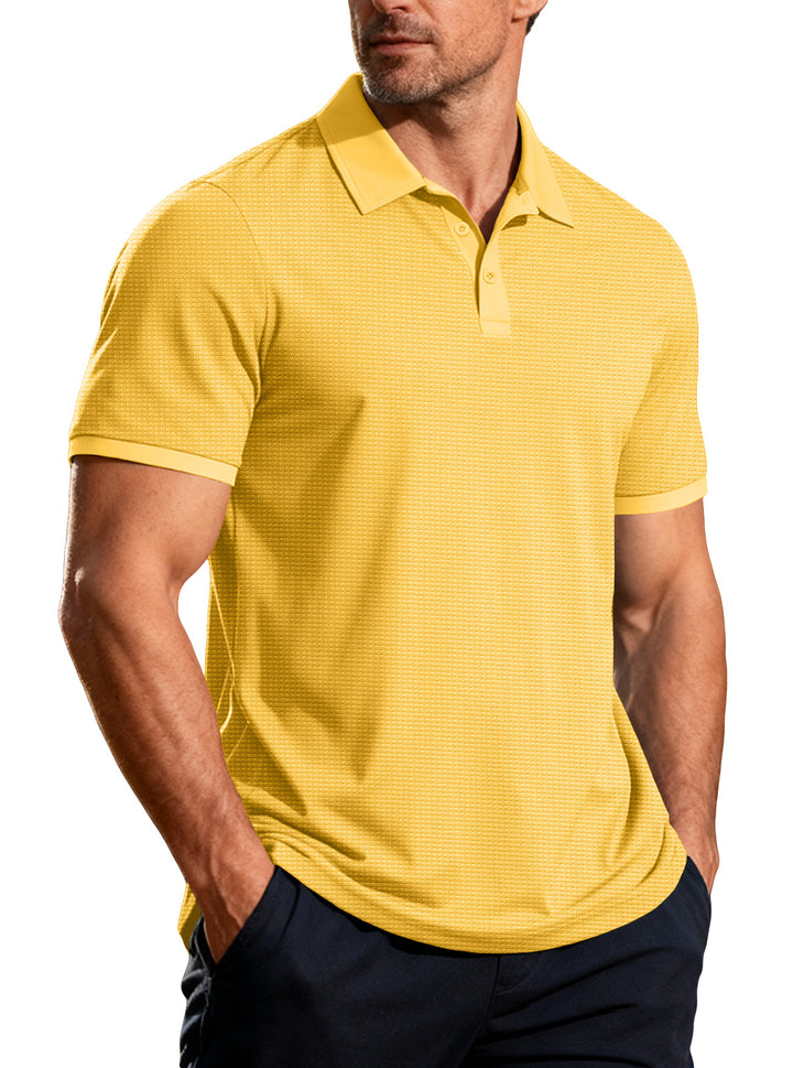 Men's structured pique short-sleeve polo shirt with shirt collar Mune Fashion