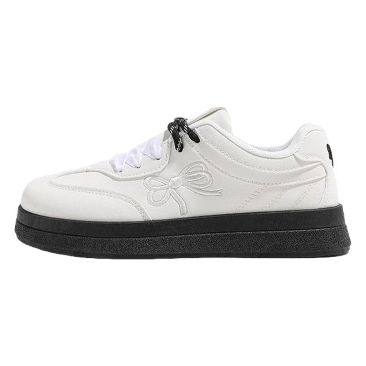 Women's Comfortable Sneakers with Playful Bow Design Mune Fashion