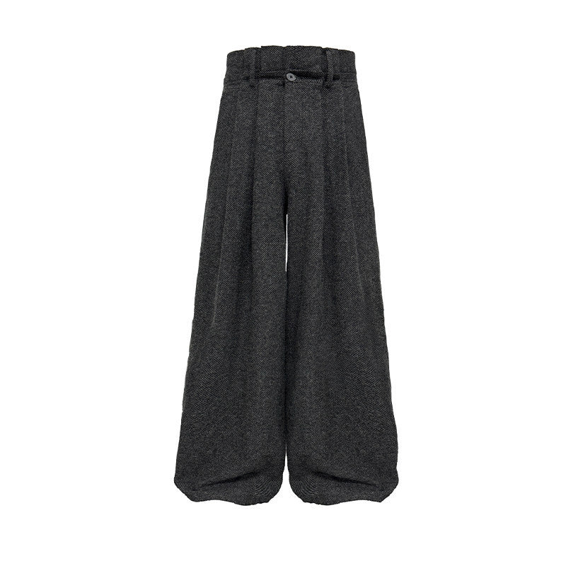 Ladies Wide-Cut Wool Trousers Mune Fashion