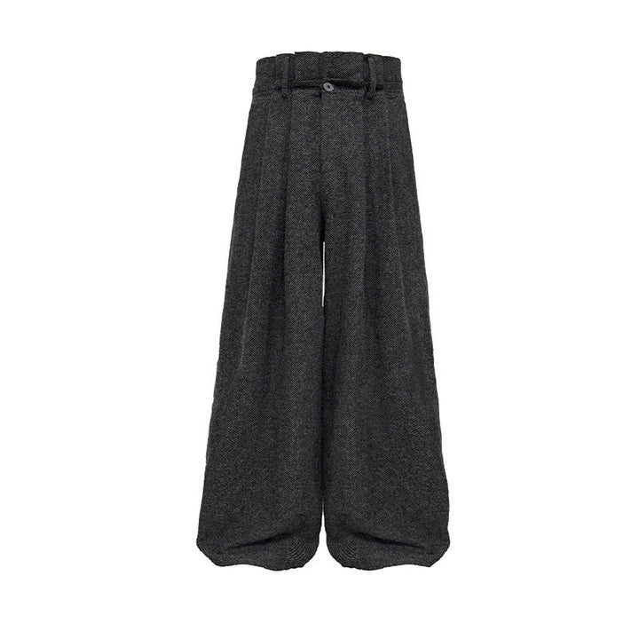 Ladies Wide-Cut Wool Trousers Mune Fashion