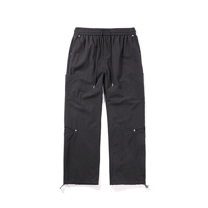 Men's Lightweight Ripstop Cargo Pants with Elastic Comfort Waistband, Knee Panels, and Adjustable Hem Mune Fashion