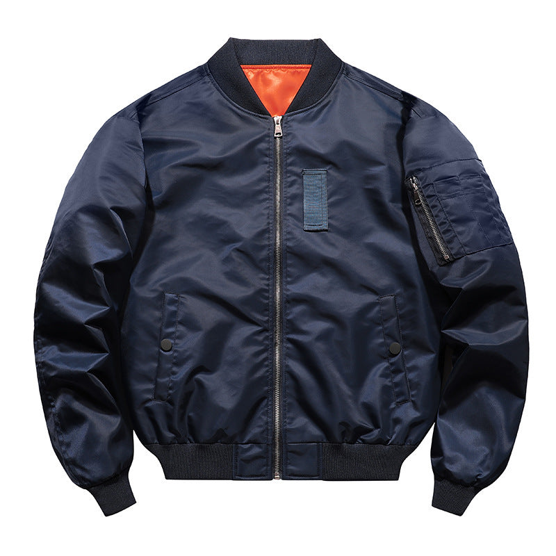 Men's Lightweight Flight Bomber Jacket with Water-Repellent Shell and Contrast Lining Mune Fashion