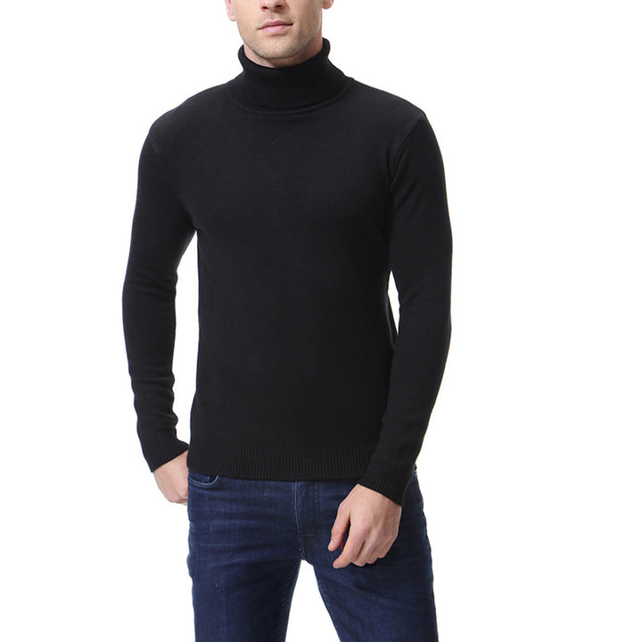 Men's slim fine-knit roll-neck jumper made from a merino cotton blend with ribbed cuffs Mune Fashion