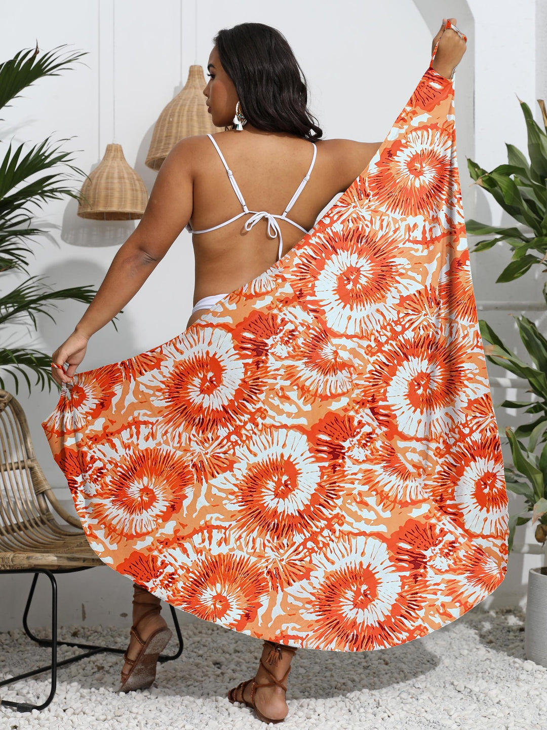 Ladies elegant wrap sarong with modern pattern Mune Fashion