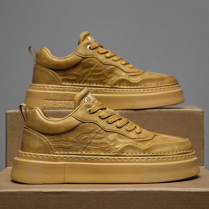 Unisex platform sneaker with embossed upper material and extra high platform sole Mune Fashion