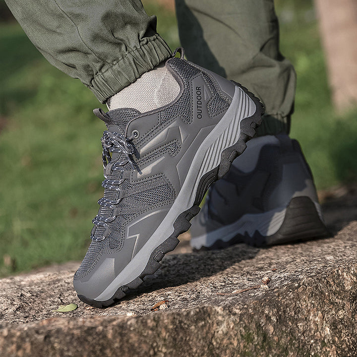 Men's robust trail and hiking sneaker with multi-terrain profile sole, breathable mesh upper, and reinforced toe cap Mune Fashion
