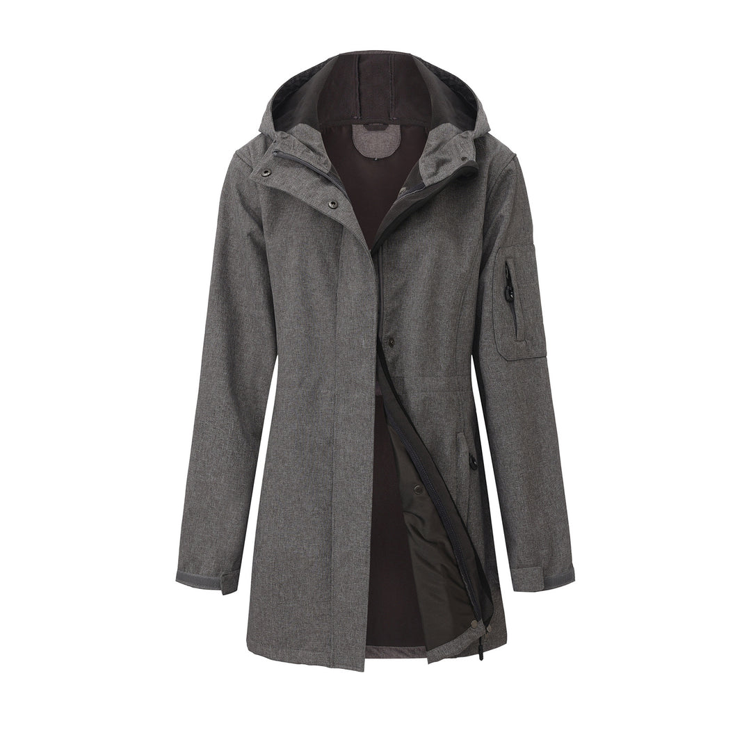 Women's nan functional softshell parka with teddy fleece lining, hood, and waist drawstring Mune Fashion