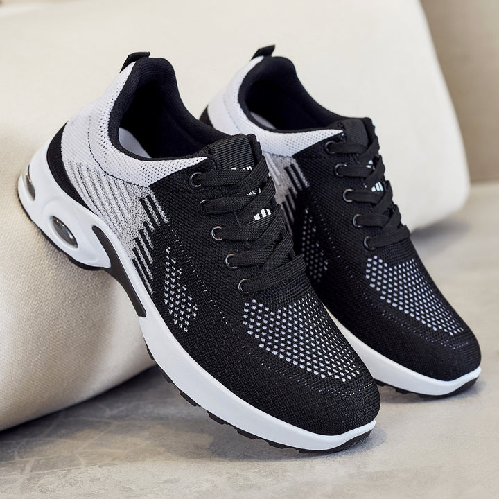 Women's breathable knit sneakers with air-cushioned sole and padded ankle closure Mune Fashion