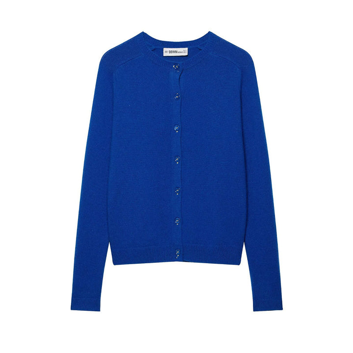 Women's fine knit cardigan with round neck and button placket Mune Fashion
