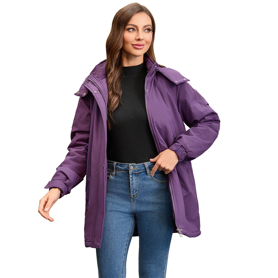Women's tailored parka with hood, concealed zipper and practical zippered pockets Mune Fashion