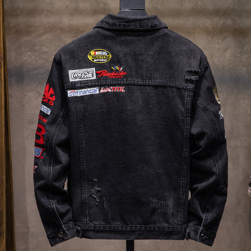 Men's Fashion Denim Jacket with Creative Applications Mune Fashion