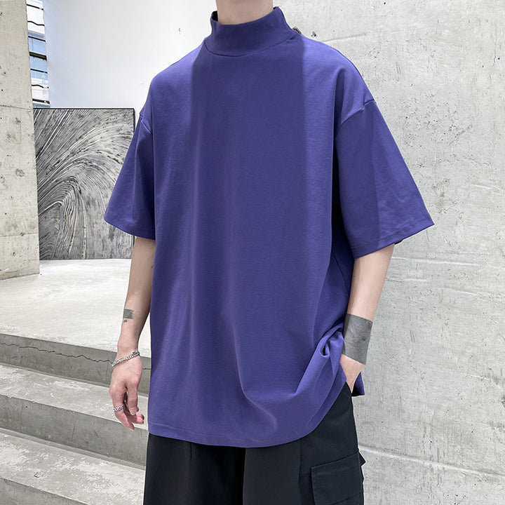 Men's oversized turtleneck T-shirt with half-length sleeves and casual boxy fit Mune Fashion