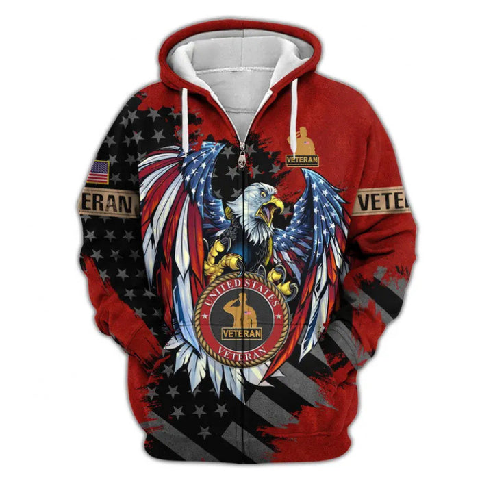 Men's hoodie with American veteran motif Mune Fashion