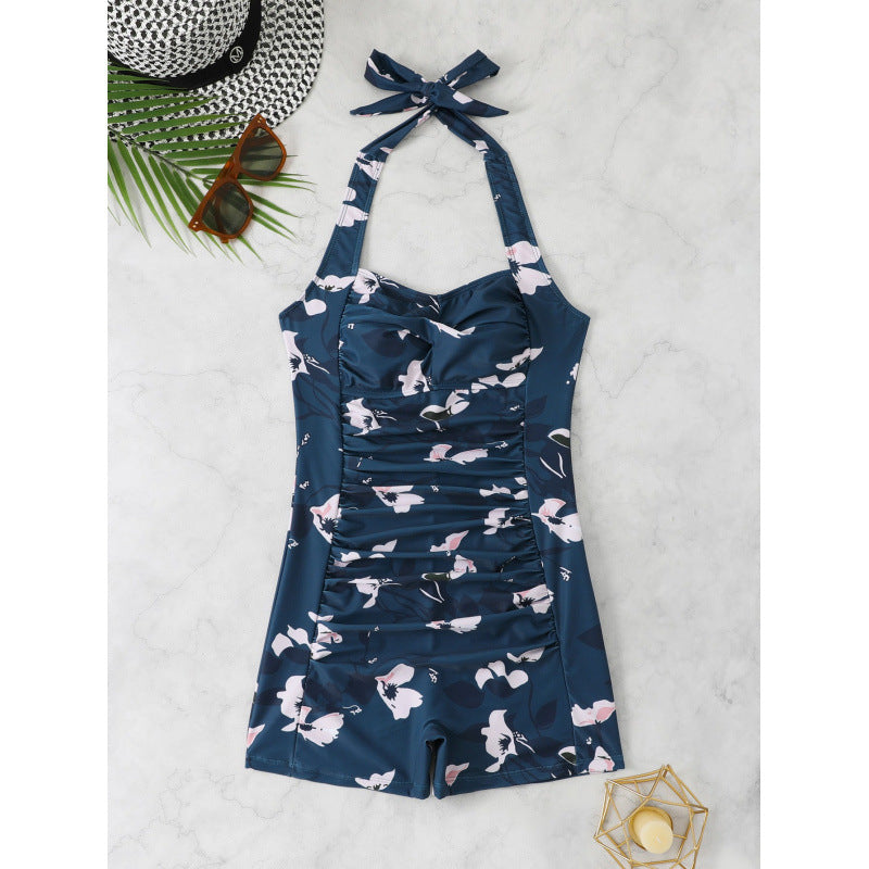 Women's One-Piece Swimsuit with Trendy Gather and Sporty Design Mune Fashion