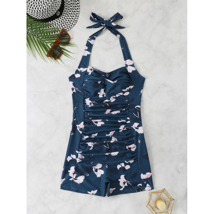 Women's One-Piece Swimsuit with Trendy Gather and Sporty Design Mune Fashion