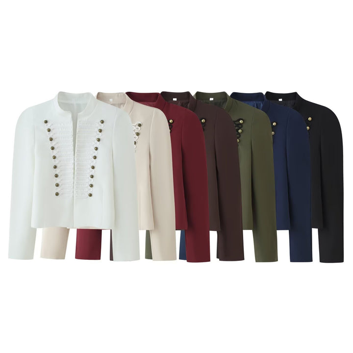 Women's short jacket in military style with decorative cords Mune Fashion