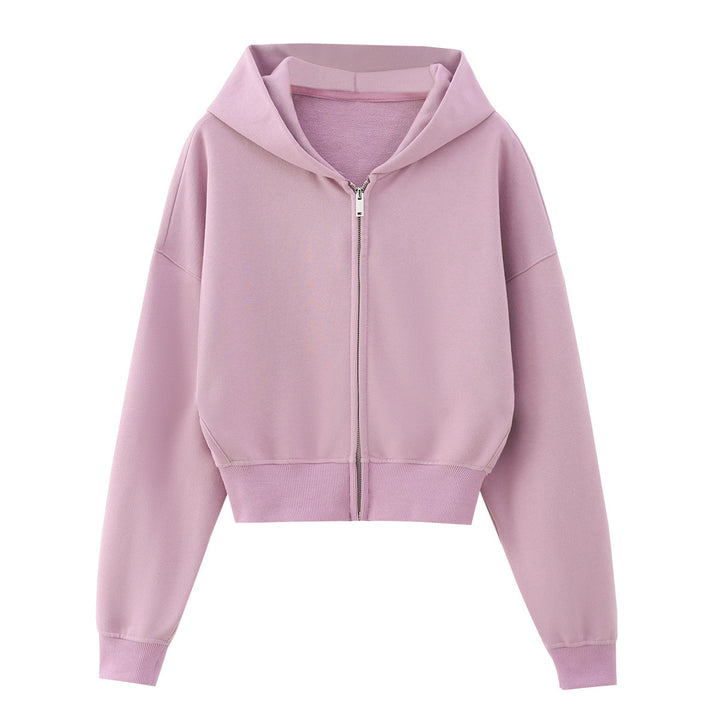 Women Two-Piece Lounge Set with Short Zipper Hoodie and Wide High-Waist Jogging Pants Mune Fashion