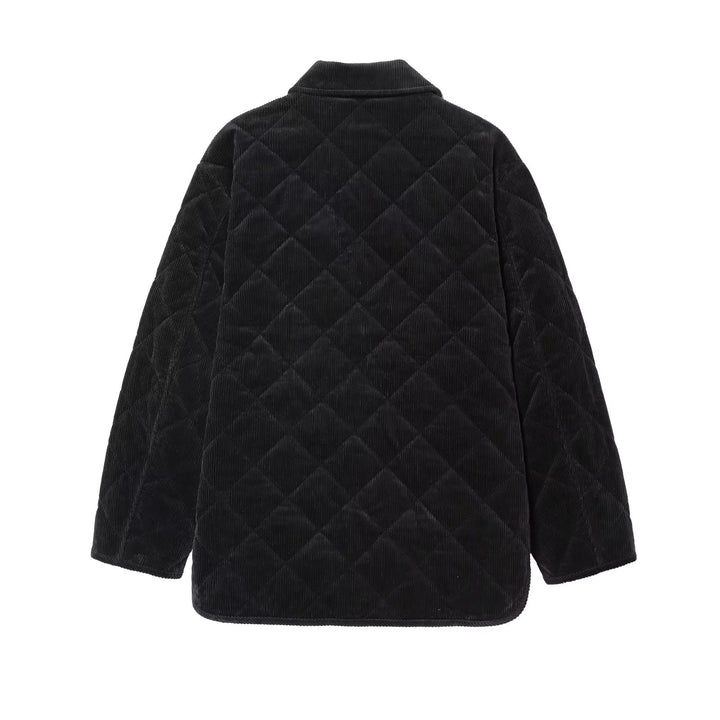 Women's non-quilted cord jacket in oversized look with shirt collar and snap button placket Mune Fashion