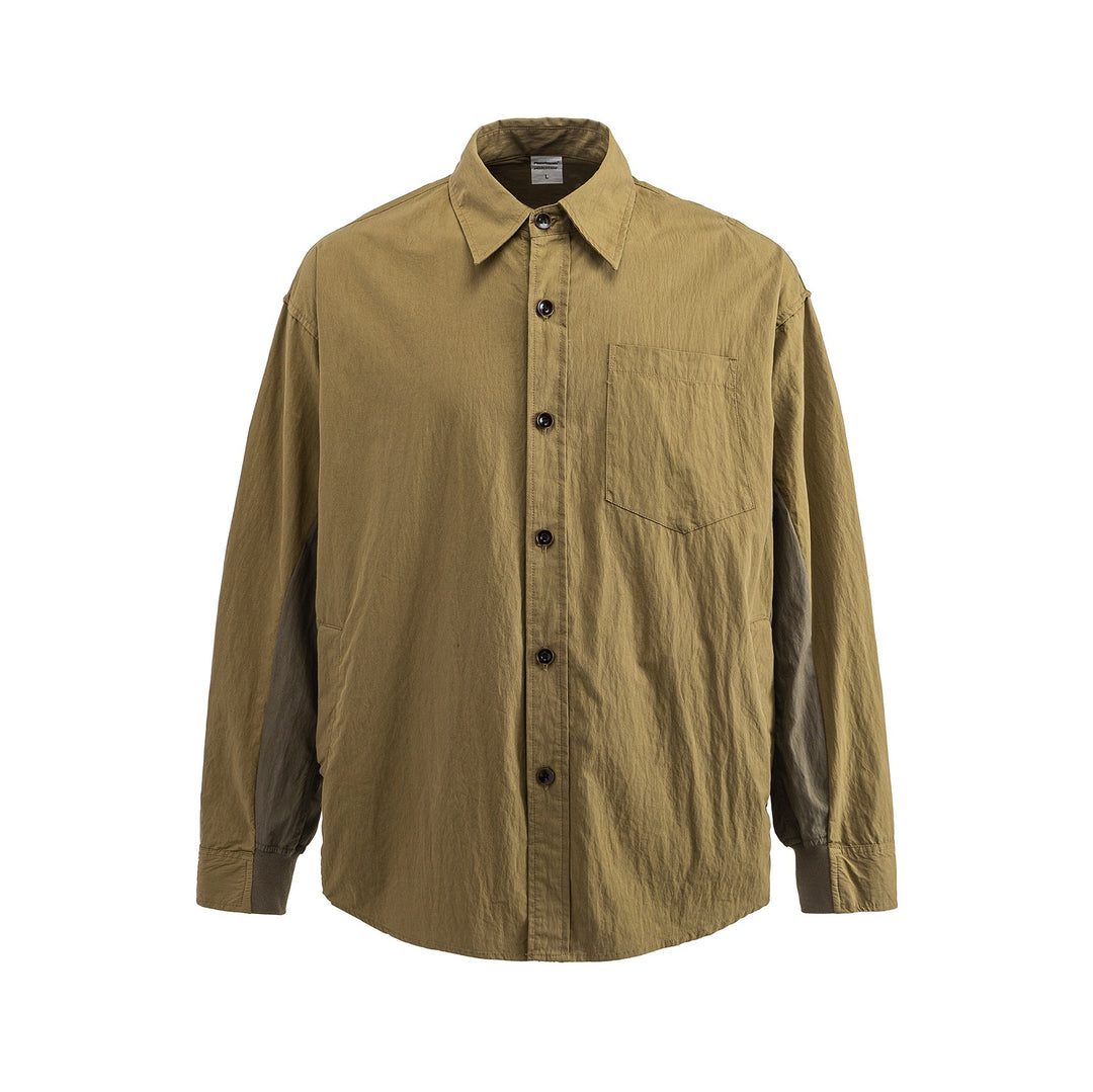 Men's Oversized Shirt with Chest Pocket and Ribbed Cuffs Mune Fashion