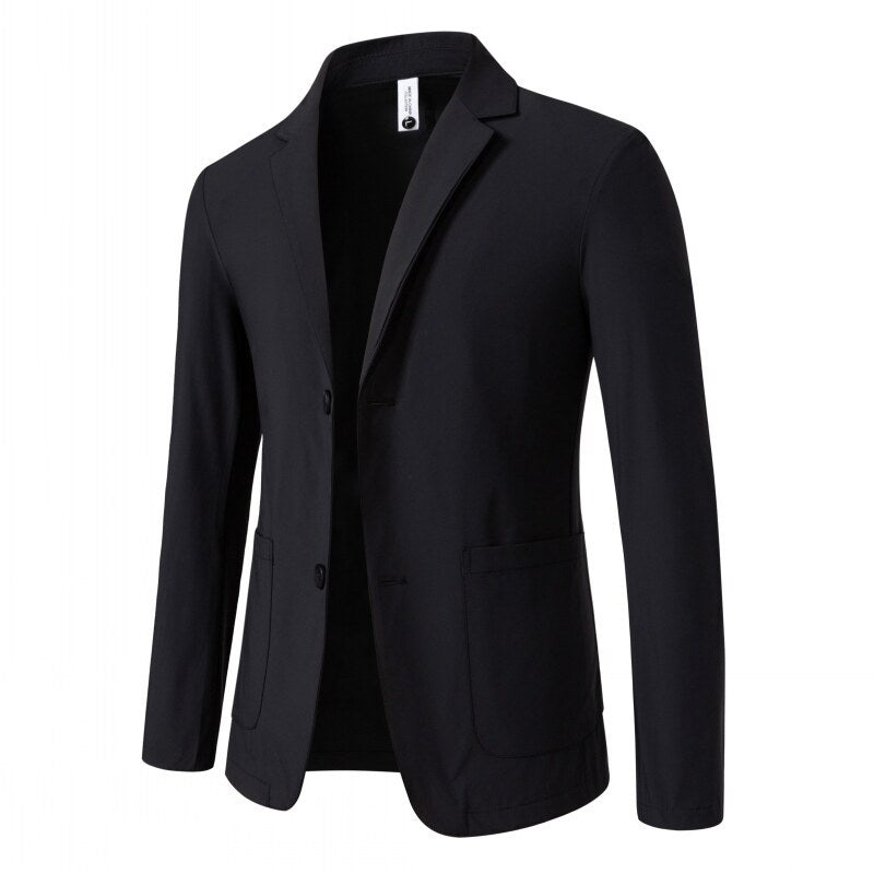 Men's tailored jersey blazer with stretch comfort and patch pockets Mune Fashion