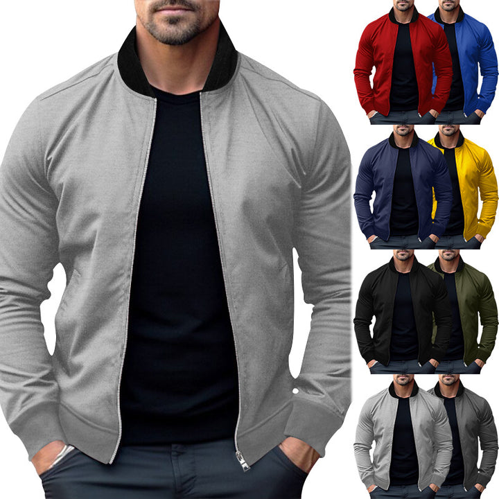Men's lightweight bomber sweat with full two-way zip and ribbed cuffs Mune Fashion