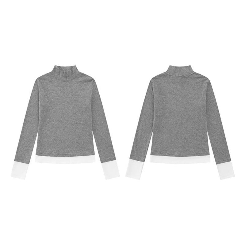Women's turtleneck long-sleeve shirt with contrast finishes Mune Fashion
