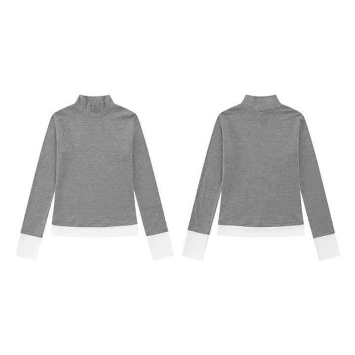 Women's turtleneck long-sleeve shirt with contrast finishes Mune Fashion