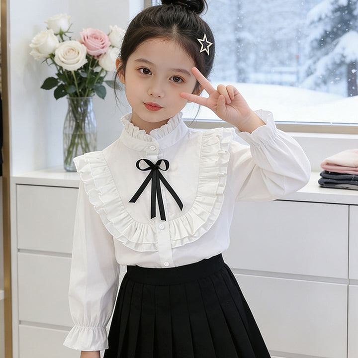Girls playful blouse with ruffle details Mune Fashion