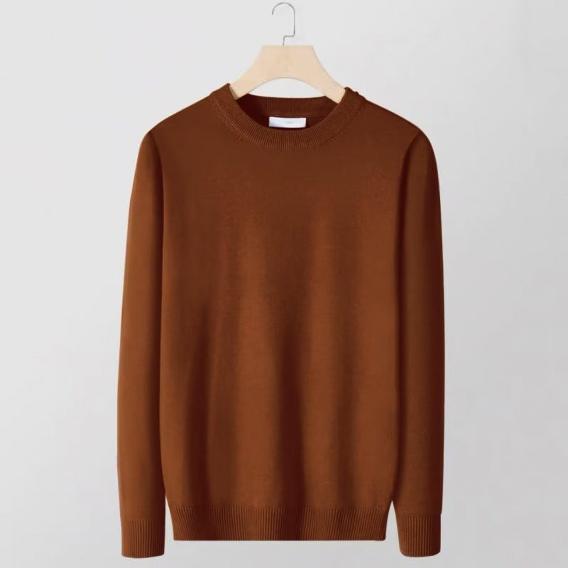 Men's fine crew neck sweater made of cotton blend with light texture and slim fit Mune Fashion