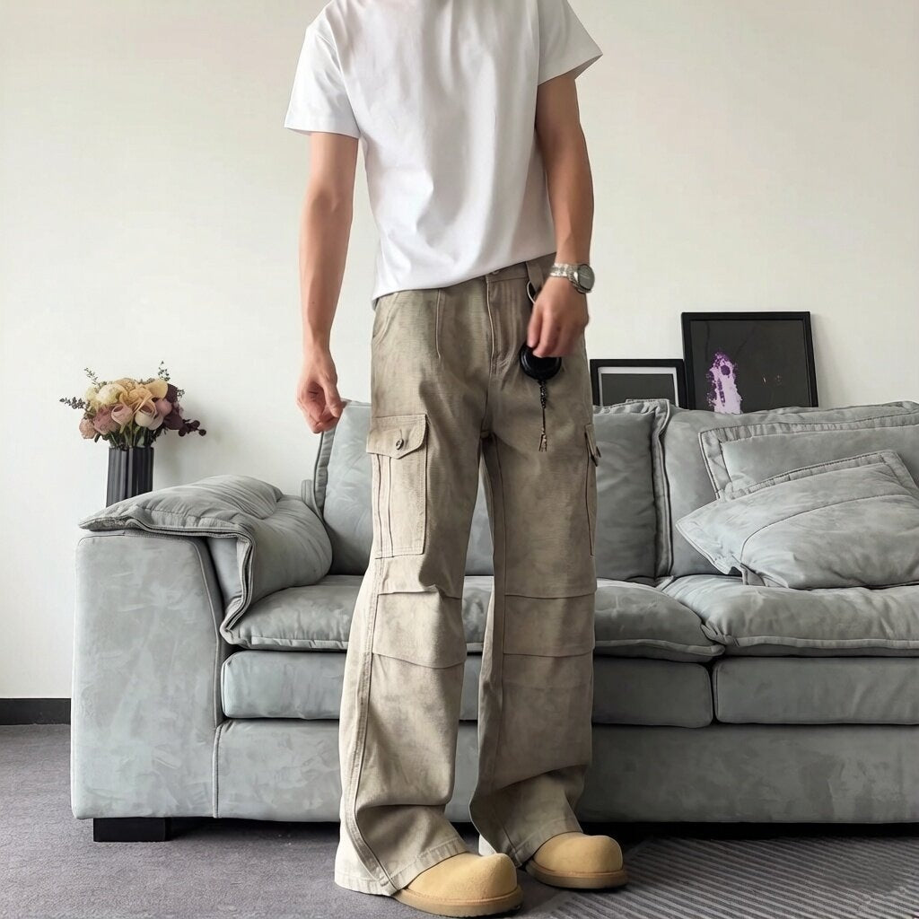 Men's Casual Cargo Pants with Practical Pockets Mune Fashion