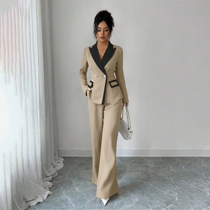 Women Elegant Double-Breasted Blazer Set Mune Fashion