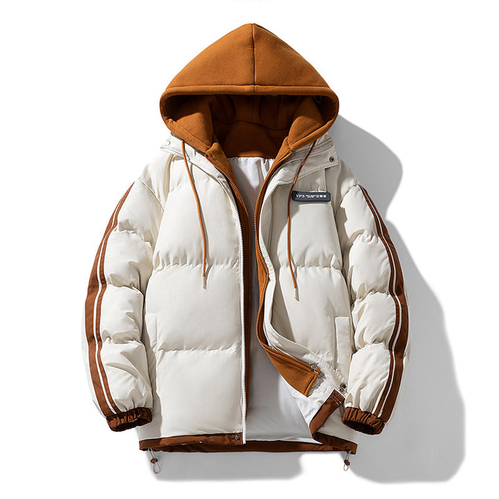 Men's nano padded parka hybrid with internal hoodie, side stripes and two-way zipper Mune Fashion