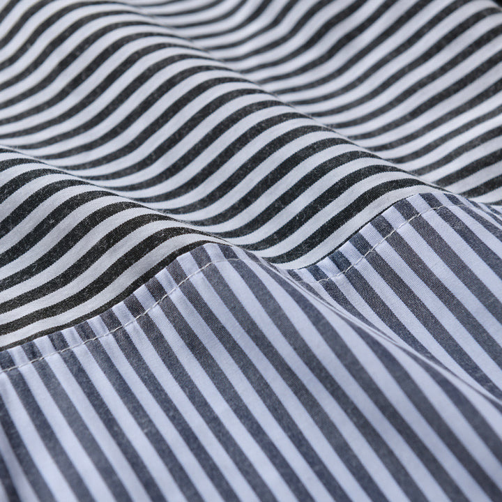 Men's Striped Patchwork Shirt with Chest Patch and Relaxed Fit Mune Fashion
