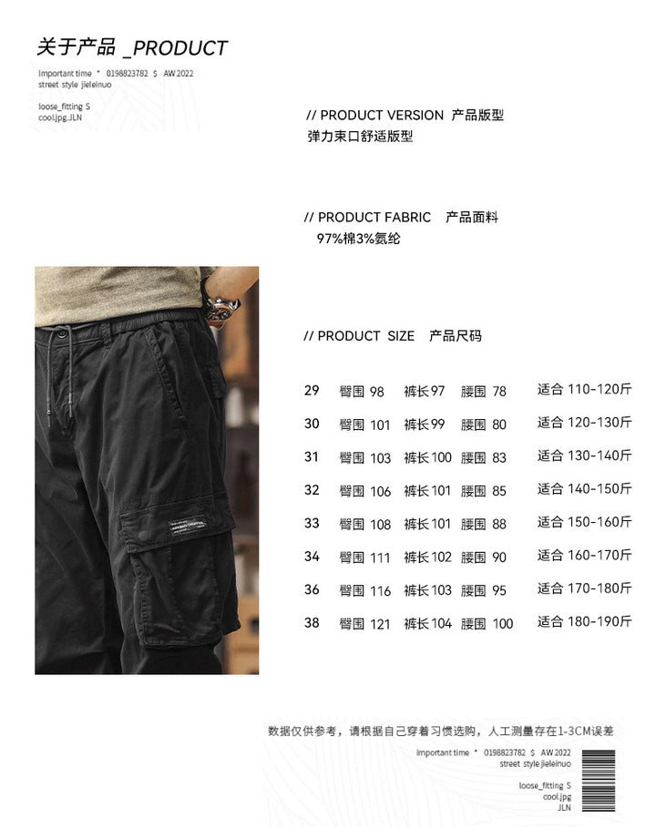 Herren Cargo-Jogginghose im Utility-Style mit verstärkten Klappentaschen und elastischem Saum Mune Fashion