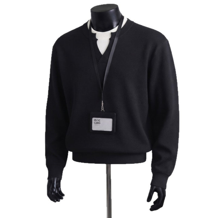 Men's Comfortable Knit Sweater with V-Neck Mune Fashion